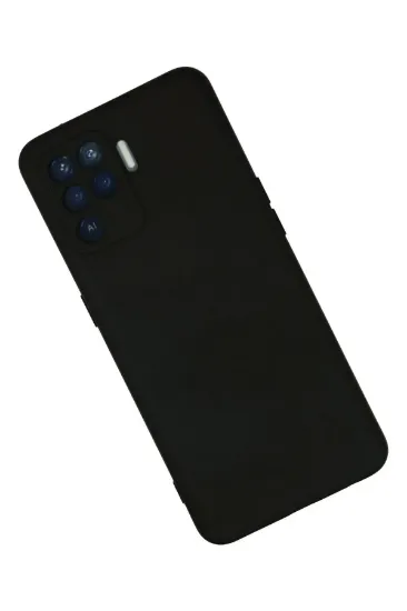 Newface Oppo Reno 5 Lite Kılıf Nano içi Kadife Silikon - Siyah resmi