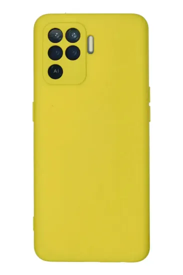 Newface Oppo Reno 5 Lite Kılıf Nano içi Kadife Silikon - Sarı resmi