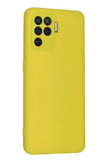 Newface Oppo Reno 5 Lite Kılıf Nano içi Kadife Silikon - Sarı resmi