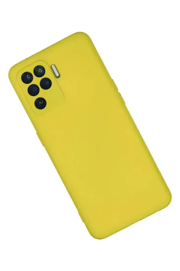 Newface Oppo Reno 5 Lite Kılıf Nano içi Kadife Silikon - Sarı resmi