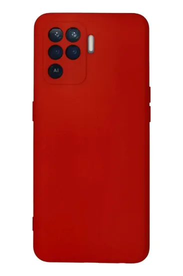 Newface Oppo Reno 5 Lite Kılıf Nano içi Kadife Silikon - Kırmızı resmi