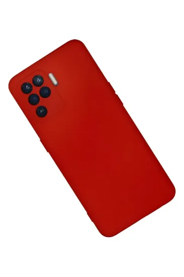 Newface Oppo Reno 5 Lite Kılıf Nano içi Kadife Silikon - Kırmızı resmi