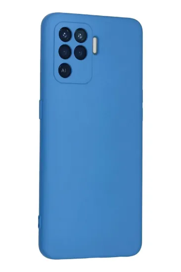 Newface Oppo Reno 5 Lite Kılıf Nano içi Kadife Silikon - Mavi resmi