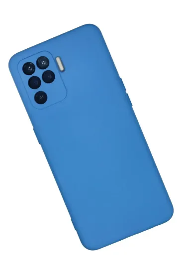 Newface Oppo Reno 5 Lite Kılıf Nano içi Kadife Silikon - Mavi resmi