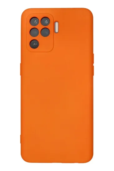 Newface Oppo Reno 5 Lite Kılıf Nano içi Kadife Silikon - Turuncu resmi