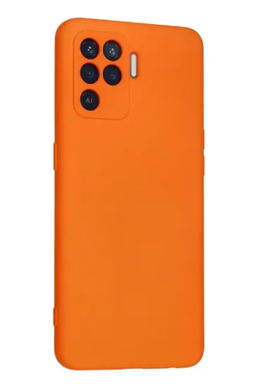 Newface Oppo Reno 5 Lite Kılıf Nano içi Kadife Silikon - Turuncu resmi