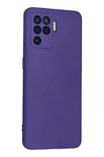 Newface Oppo Reno 5 Lite Kılıf Nano içi Kadife Silikon - Mor resmi