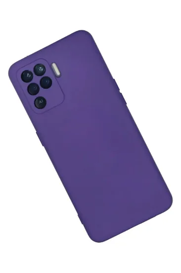 Newface Oppo Reno 5 Lite Kılıf Nano içi Kadife Silikon - Mor resmi