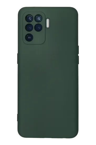 Newface Oppo Reno 5 Lite Kılıf Nano içi Kadife Silikon - Koyu Yeşil resmi