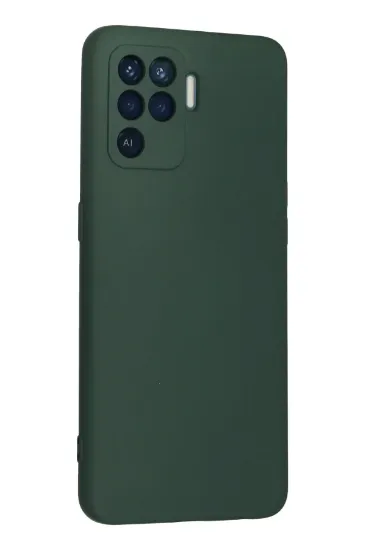 Newface Oppo Reno 5 Lite Kılıf Nano içi Kadife Silikon - Koyu Yeşil resmi