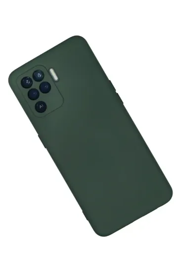 Newface Oppo Reno 5 Lite Kılıf Nano içi Kadife Silikon - Koyu Yeşil resmi