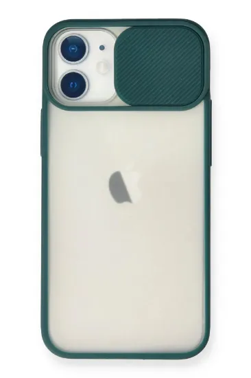 Newface iPhone 11 Kılıf Palm Buzlu Kamera Sürgülü Silikon - Yeşil resmi
