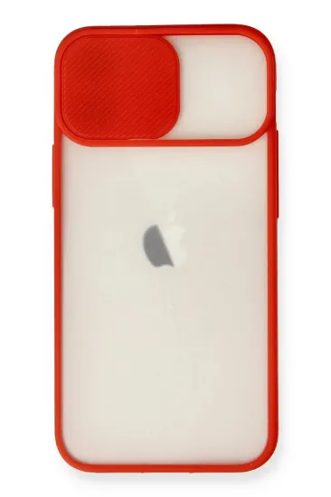 Newface iPhone 11 Kılıf Palm Buzlu Kamera Sürgülü Silikon - Kırmızı resmi