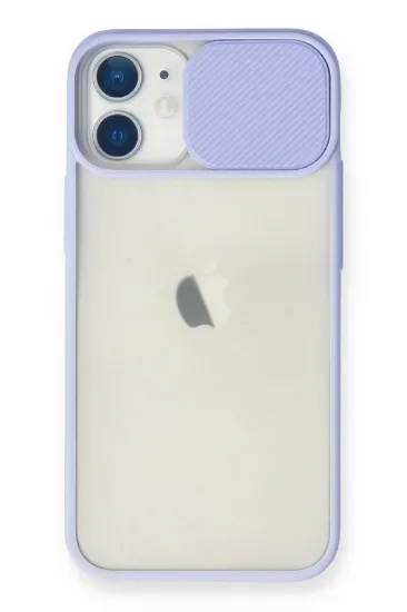 Newface iPhone 11 Kılıf Palm Buzlu Kamera Sürgülü Silikon - Lila resmi