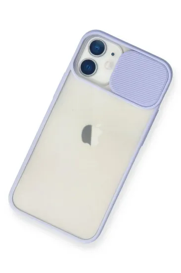 Newface iPhone 11 Kılıf Palm Buzlu Kamera Sürgülü Silikon - Lila resmi