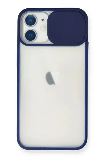 Newface iPhone 11 Kılıf Palm Buzlu Kamera Sürgülü Silikon - Lacivert resmi