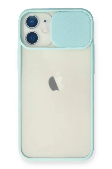 Newface iPhone 11 Kılıf Palm Buzlu Kamera Sürgülü Silikon - Turkuaz resmi