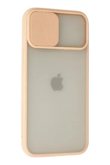 Newface iPhone 12 Pro Max Kılıf Palm Buzlu Kamera Sürgülü Silikon - Pembe resmi