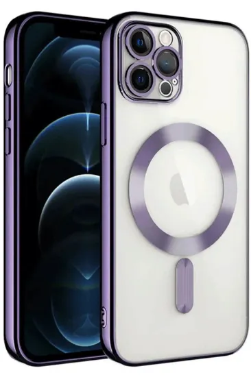 Newface iPhone 14 Pro Max Kılıf Kross Magneticsafe Kapak - Mor resmi