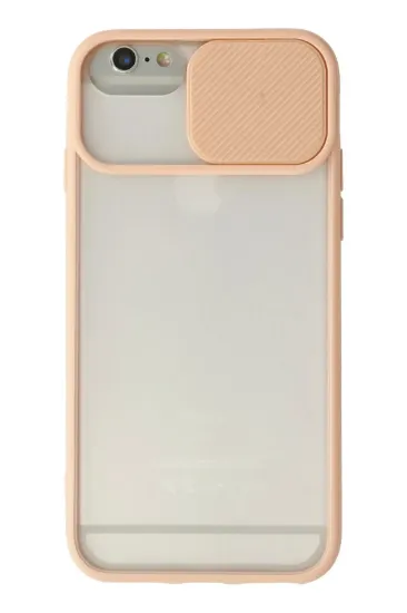 Newface iPhone 6 Plus Kılıf Palm Buzlu Kamera Sürgülü Silikon - Pembe resmi