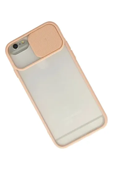 Newface iPhone 6 Plus Kılıf Palm Buzlu Kamera Sürgülü Silikon - Pembe resmi