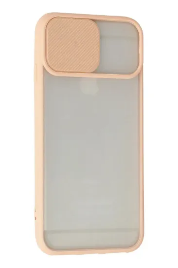 Newface iPhone 6 Plus Kılıf Palm Buzlu Kamera Sürgülü Silikon - Pembe resmi