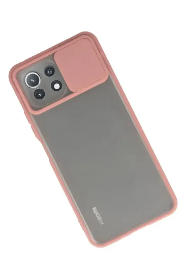Newface Xiaomi Mİ 11 Lite Kılıf Palm Buzlu Kamera Sürgülü Silikon - Pembe resmi