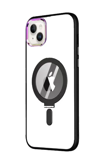 Newface iPhone 15 Kılıf Mudo Magneticsafe Standlı Kapak - Siyah resmi