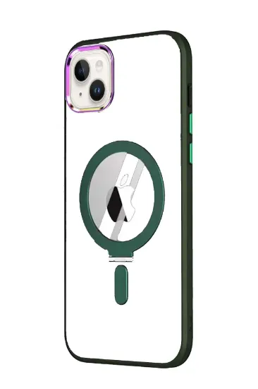 Newface iPhone 15 Kılıf Mudo Magneticsafe Standlı Kapak - Köknar Yeşili resmi