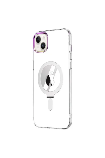 Newface iPhone 15 Kılıf Mudo Magneticsafe Standlı Kapak - Şeffaf resmi
