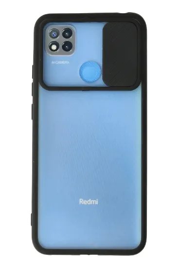 Newface Xiaomi Redmi 9C Kılıf Palm Buzlu Kamera Sürgülü Silikon - Siyah resmi