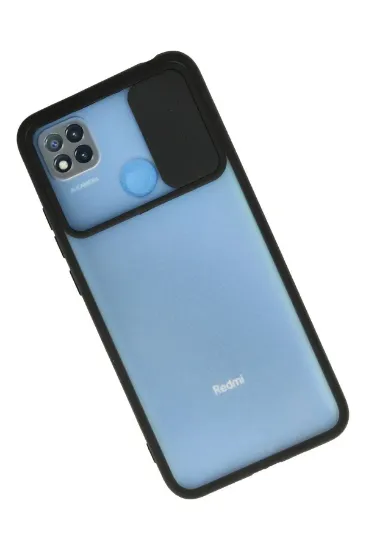 Newface Xiaomi Redmi 9C Kılıf Palm Buzlu Kamera Sürgülü Silikon - Siyah resmi