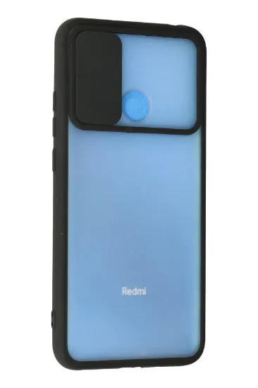 Newface Xiaomi Redmi 9C Kılıf Palm Buzlu Kamera Sürgülü Silikon - Siyah resmi