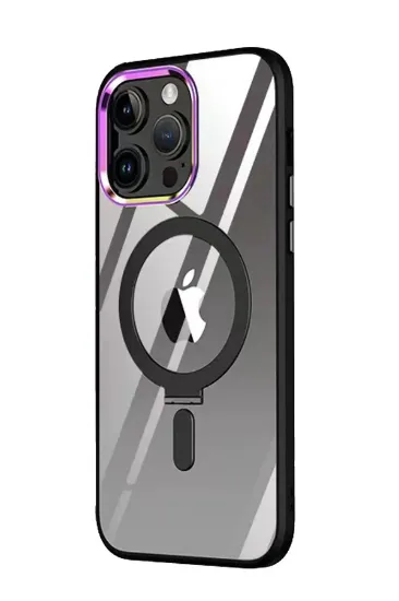 Newface iPhone 15 Pro Kılıf Mudo Magneticsafe Standlı Kapak - Siyah resmi