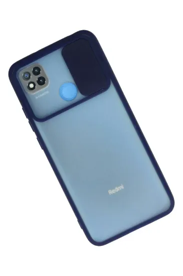 Newface Xiaomi Redmi 9C Kılıf Palm Buzlu Kamera Sürgülü Silikon - Lacivert resmi