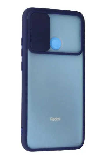 Newface Xiaomi Redmi 9C Kılıf Palm Buzlu Kamera Sürgülü Silikon - Lacivert resmi