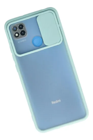 Newface Xiaomi Redmi 9C Kılıf Palm Buzlu Kamera Sürgülü Silikon - Turkuaz resmi