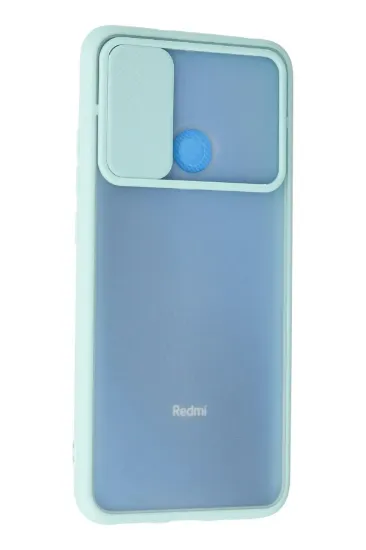 Newface Xiaomi Redmi 9C Kılıf Palm Buzlu Kamera Sürgülü Silikon - Turkuaz resmi