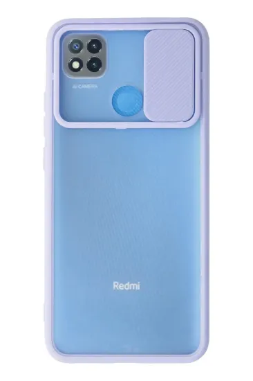 Newface Xiaomi Redmi 9C Kılıf Palm Buzlu Kamera Sürgülü Silikon - Lila resmi