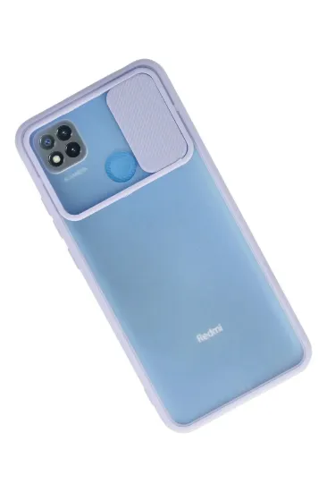 Newface Xiaomi Redmi 9C Kılıf Palm Buzlu Kamera Sürgülü Silikon - Lila resmi