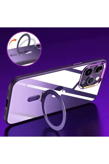Newface iPhone 15 Pro Max Kılıf Mudo Magneticsafe Standlı Kapak - Siyah resmi