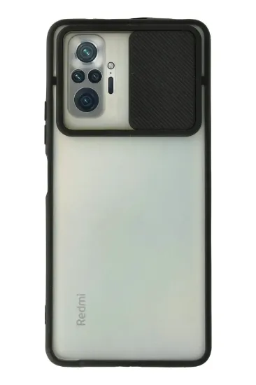 Newface Xiaomi Redmi Note 10 Pro Kılıf Palm Buzlu Kamera Sürgülü Silikon - Siyah resmi