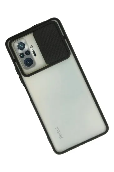 Newface Xiaomi Redmi Note 10 Pro Kılıf Palm Buzlu Kamera Sürgülü Silikon - Siyah resmi