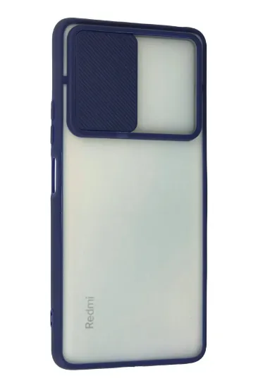 Newface Xiaomi Redmi Note 10 Pro Kılıf Palm Buzlu Kamera Sürgülü Silikon - Lacivert resmi
