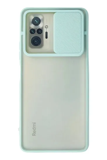 Newface Xiaomi Redmi Note 10 Pro Kılıf Palm Buzlu Kamera Sürgülü Silikon - Turkuaz resmi