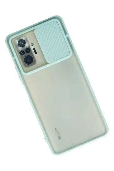 Newface Xiaomi Redmi Note 10 Pro Kılıf Palm Buzlu Kamera Sürgülü Silikon - Turkuaz resmi