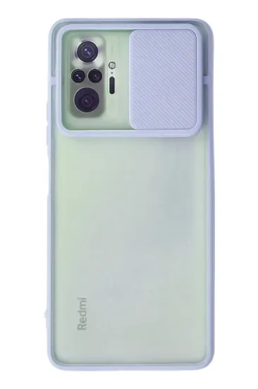 Newface Xiaomi Redmi Note 10 Pro Kılıf Palm Buzlu Kamera Sürgülü Silikon - Lila resmi