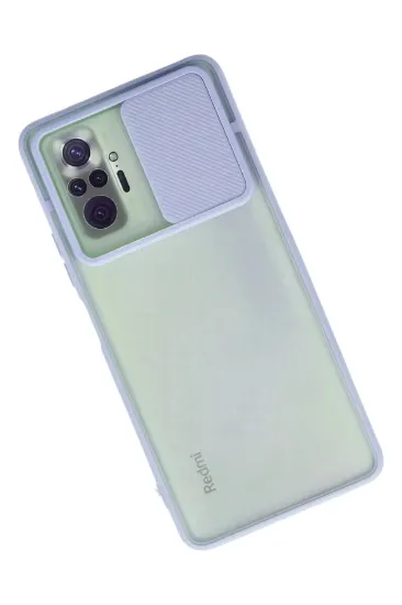 Newface Xiaomi Redmi Note 10 Pro Kılıf Palm Buzlu Kamera Sürgülü Silikon - Lila resmi