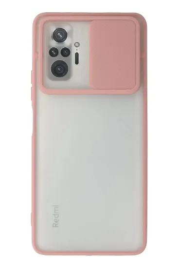 Newface Xiaomi Redmi Note 10 Pro Kılıf Palm Buzlu Kamera Sürgülü Silikon - Pembe resmi