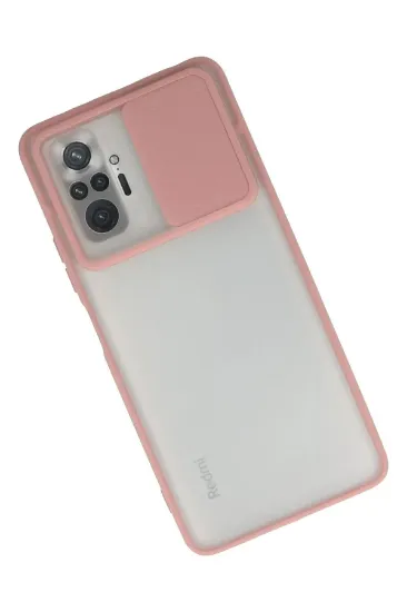 Newface Xiaomi Redmi Note 10 Pro Kılıf Palm Buzlu Kamera Sürgülü Silikon - Pembe resmi
